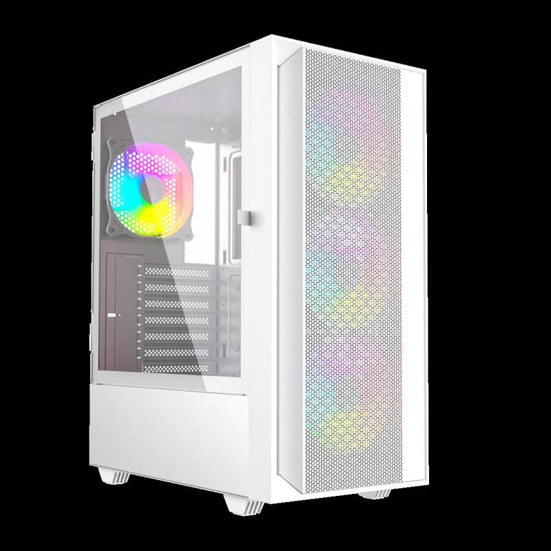 Gembird Fornax 4000W ARGB-Gaming-ATX-Computergehäuse, Midi-Tower, Hintergrundbeleuchtung, Weiß (CCC-FC-4000W) von Gembird