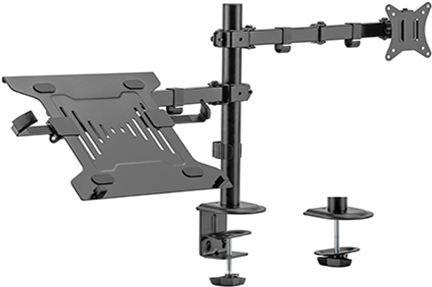 Gembird MA-DA-03 Verstellbare Tischhalterung mit Monitorarm und Notebookablage (drehen, neigen, schwenken), 17-32, bis 9 kg (MA-DA-03) von Gembird