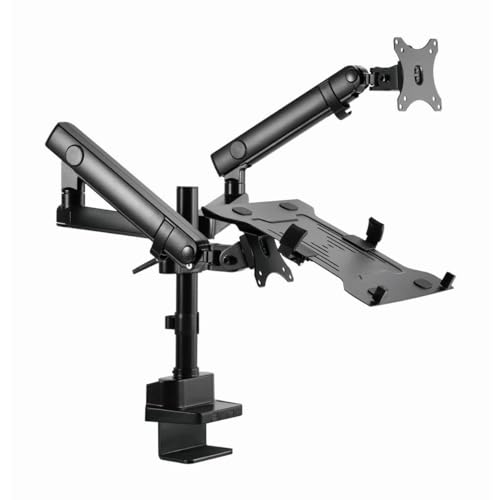 Gembird MA-DA3-02 Desk Mounted Adjustable Monitor arm with Notebook Tray (Full-Motion) 17”-32” up to 8 kg von Gembird