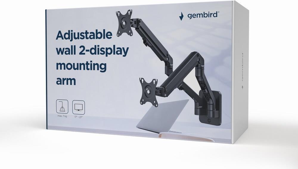 Gembird MA-WA2-01 Flachbildschirm-Tischhalterung 68,6 cm (27) Schwarz Wand (MA-WA2-01) von Gembird