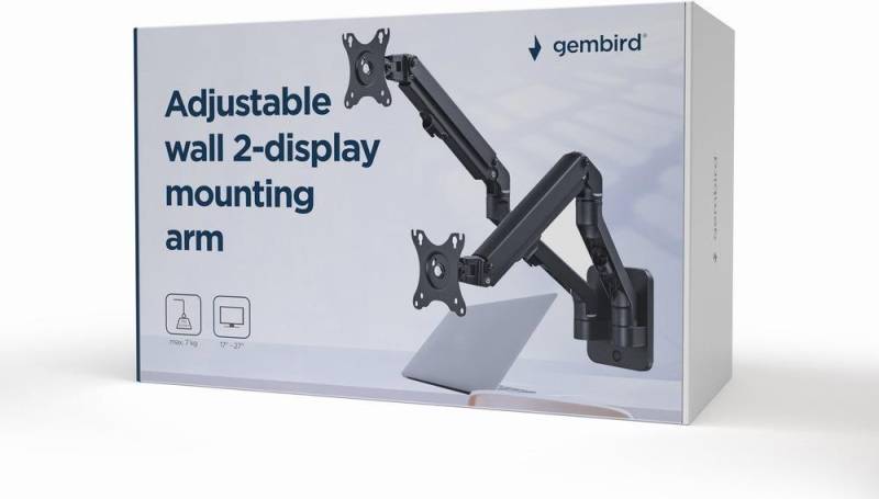 Gembird MA-WA2-01 Flachbildschirm-Tischhalterung 68,6 cm (27) Schwarz Wand (MA-WA2-01) von Gembird