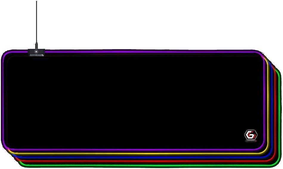 Gembird MP-GAMELED-L - Schwarz - Einfarbig - Stoff - Schaum - Gummi - USB - Anti-Rutsch-Basis - Gaming-Mauspad (MP-GAMELED-L) von Gembird