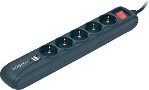 Gembird SPG5-U2-5 Steckdosenleiste mit Schalter 5fach Schwarz Schutzkontakt 1St. Gembird SPG5-U2-5 Steckdosenleiste mit Schalter 5fach Schwarz Schutzkontakt 1St. von Gembird