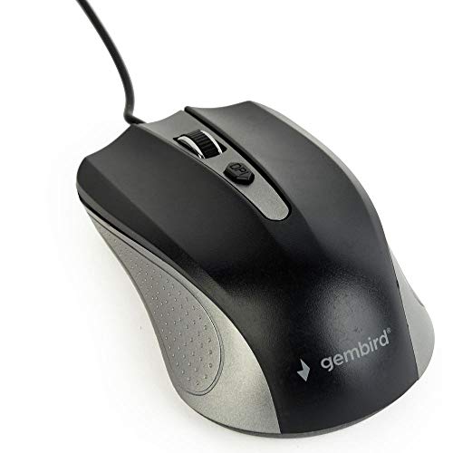 MOUSE USB OPTICAL GREY/BLACK/MUS-4B-01-GB GEMBIRD, 3 Stück von Gembird