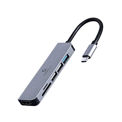 Multi-USB-Adapter, Typ-C, 6 in 1 HDMI-Hub, Kartenleser von Gembird