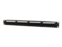 Patch Panel 24 Ports 1U 19'' Cat.6 with cable organization function black von Gembird
