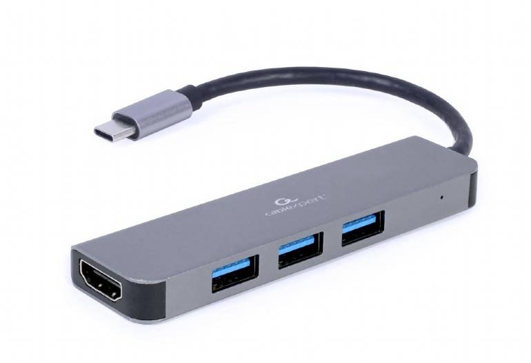 gembird 3-Port USB Typ-C 2-in-1 Kombi Adapter (Hub+HDMI) von Gembird
