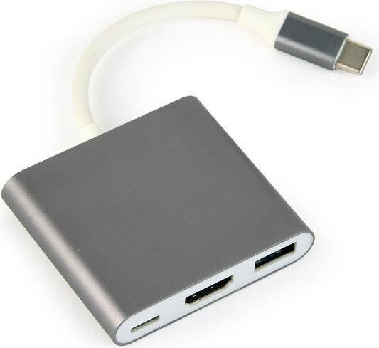 gembird USB-Typ-C-Mehrfachadapter Spacegrau von Gembird
