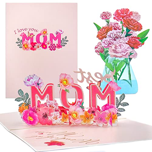 Muttertagskarte,Mothers Day Card,Geburtstagskarte Mama Special Day,3D Pop Up Blumenstrauß Karte,Geburtstagskarte Frau,Geburtstagskarten mit Umschlag und Tulipestrauß,Geschenk für Mama von Gemi