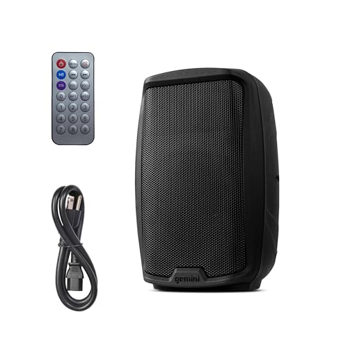 Gemini Sound AS-2108BT Active Bluetooth PA-System, 8-Zoll-Tieftöner 500W Watt-DJ-Lautsprecher, SD, USB, XLR-Eingang / -ausgang, 2 x 1/4 Zollmikrofon / RCA- und AUX-Eingänge mit Griffen, TWS von Gemini Sound