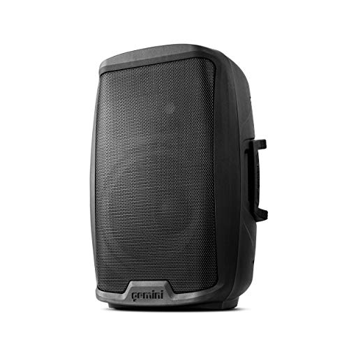 Gemini Sound AS-2112BT Active Bluetooth PA-System, 12-Zoll-TOOFER 1500W Watt-DJ-Lautsprecher, SD, USB, XLR-Eingang / -ausgang, 2 x 1/4 Zoll-Mikrofon / RCA- und AUX-Eingänge mit Griffen, TWS, Black von Gemini Sound