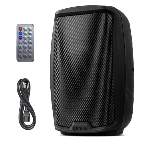 Gemini Sound AS-2115BT Aktives Bluetooth-PA-System, 15 "Zoll TOOFER 2000W Watts DJ-Lautsprecher, SD, USB, XLR-Eingang / -ausgang, 2 x 1/4 Zoll-Mikrofon / RCA- und AUX-Eingänge mit Griffen, TWS, Black von Gemini Sound