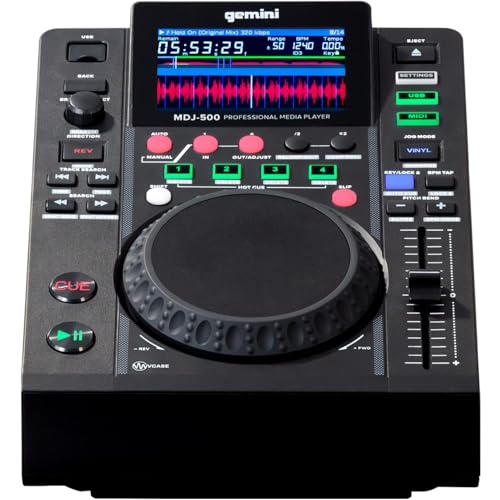 Gemini Sound MDJ-500 - Professioneller Media Player mit 4 Hot Cues und Auto / Manual Looping, Farbbildschirm, MIDI, 24-Bit / 192kHz Soundkard, Black Gemini Sound MDJ-500 - Professioneller Media Player mit 4 Hot Cues und Auto / Manual Looping, Farbbildschirm, MIDI, 24-Bit / 192kHz Soundkard, Black von Gemini Sound