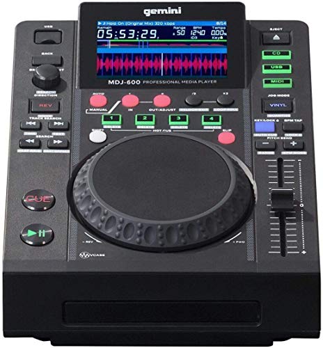 Gemini Sound MDJ-600 - Professioneller CD / Media Player mit 4 Hot Cues und Auto / Manual Looping, Farbbildschirm, MIDI, 24-Bit / 192kHz Soundkard von Gemini Sound