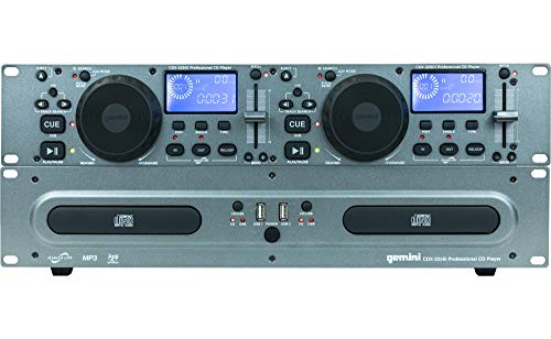 Gemini CDX-2250i - Professioneller 2U Rackmount Doppel-CD-Player für Bars, Clubs, Tanzstudios uvm von Gemini