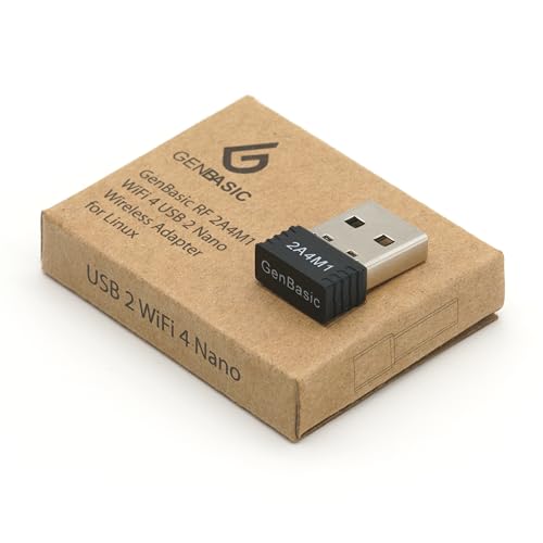 GenBasic WiFi 4 USB Nano Wireless Netzwerk Dongle Adapter für Linux (Schwarz) von GenBasic