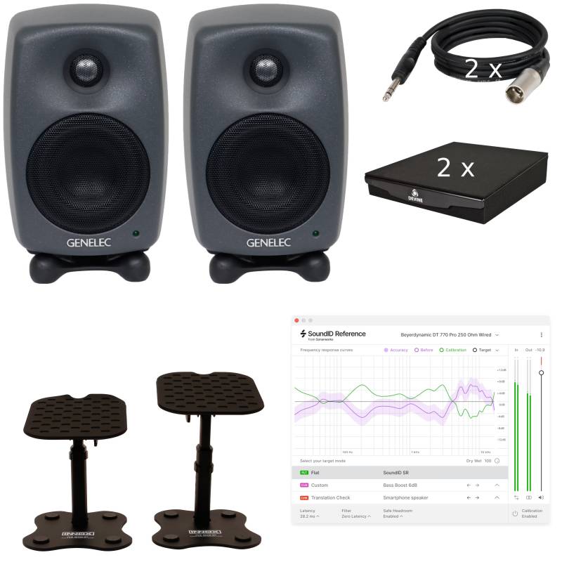 Genelec 8020D (2x) + Monitor Calibration, Stands, Pads and Cables von Genelec
