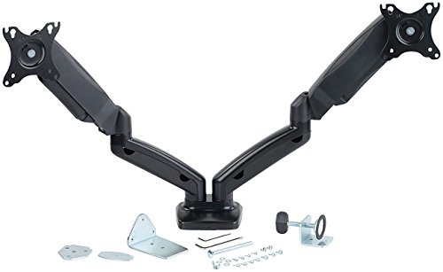 General Office Monitorhalter: Gasgefederter Doppel-Monitor-Schwenkarm bis 69 cm (27"), VESA-kompat. (Monitor Arm, Bildschirmhalter, Laptop Halterung) von General Office