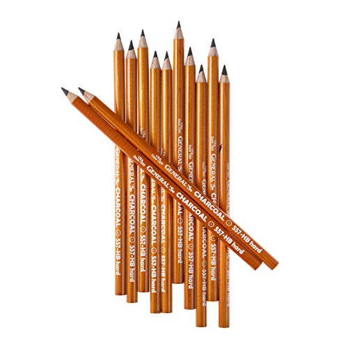 Allgemeine Bleistift 557-hb Top Qualität Kohle Bleistift, extra glatt, ungiftig, HB Spitze, schwarz (12 Stück) von GENERAL'S