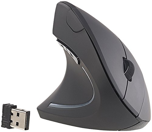 GeneralKeys Ergonomische Maus: Optische Vertikal-Funkmaus für Linkshänder, 1.600 DPI, 2,4 GHz (Vertikal Mouse, Ergo-Maus, optisches Kabel) von GeneralKeys