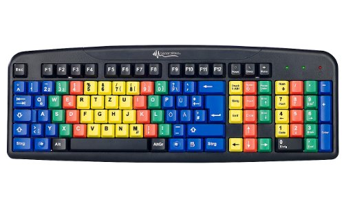 GeneralKeys Lerntastatur: USB-Übungs-Tastatur mit Farbkodierung für 10-Fingersystem (Bunte Tastatur, farbige Tastatur, Finger Lerntastaturen) von GeneralKeys