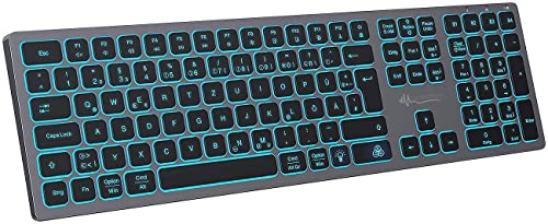 GeneralKeys Funktastatur beleuchtet: Funk-Tastatur, farbige Beleuchtung, Slim, Scissor-Tasten, Akku, 2,4GHz (Tastatur beleuchtet, Funktastatur mit Beleuchtung, Beleuchtete kabellos) von GeneralKeys