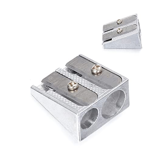1 STÜCKE Silber Spitzer Metall Abgeschrägt Doppelloch Anspitzer Schule Büro Spitzer Schreibwaren Professional 1 STÜCKE Silber Spitzer Metall Abgeschrägt Doppelloch Anspitzer Schule Büro Spitzer Schreibwaren Professional von Generic