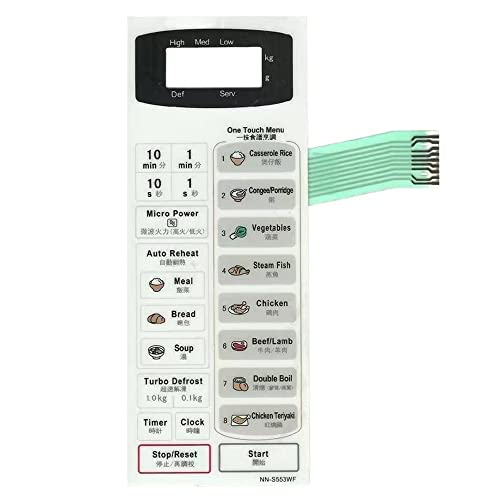 1 Stücke Mikrowelle Panel Touch Switch Membranschalter Bedienfeld Touch Button for NN-S553WF Mikrowellenherd Teile von Generic