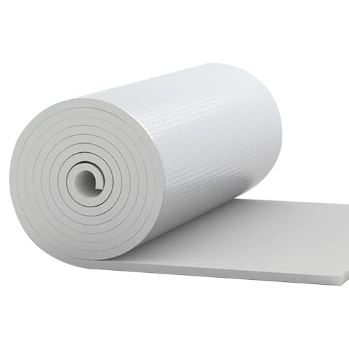 10/20/30 mm Dämmmatte Auto, selbstklebende Schalldämmmaterial Dämmschaummatte für Firewalls, Dächer und Klimakanäle Aluminium-Folie Schallschutzmatte(Weiß,95 x 95 cm TK 30mm) von Generic