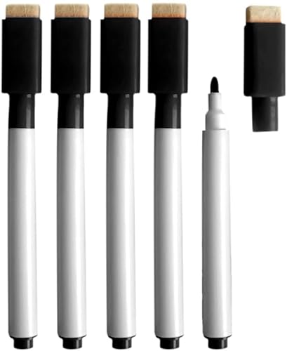 10 Whiteboard-Stifte – wiederbeschreibbare, trocken abwischbare Whiteboard-Marker mit Radierkappe, schwarz Praktisches Design und Langlebig von Generic