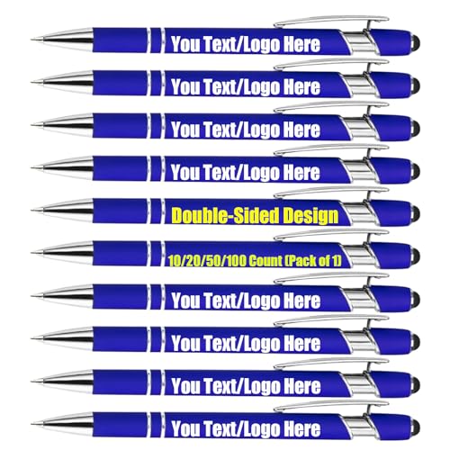 100 Stück Personalisiert Kugelschreiber mit Gravur, Doppelseitiges Personalisiertes Logo/Text, Kugelschreiber schwarzer Tinte, Werbegeschenke mit Ihrem Logo oder Ihrer Nachricht 100 Stück Personalisiert Kugelschreiber mit Gravur, Doppelseitiges Personalisiertes Logo/Text, Kugelschreiber schwarzer Tinte, Werbegeschenke mit Ihrem Logo oder Ihrer Nachricht von Generic