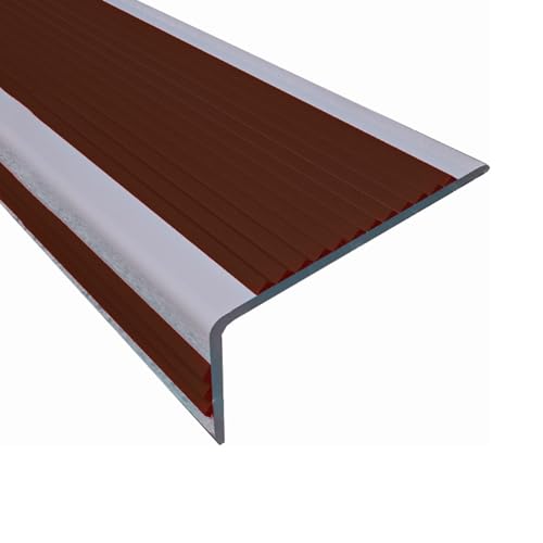 1000 cm Treppenkantenprofil, Selbstklebend PVC-Treppenkantenschutz, L-förmigeWinkelprofil Anti-rutsch Treppenkante für Holz, Vinyl und Fliesentreppen(Brown,W5 x H2.5cm) von Generic