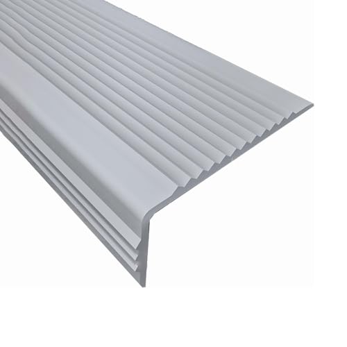 1000 cm Treppenkantenprofil, Selbstklebend PVC-Treppenkantenschutz, L-förmigeWinkelprofil Anti-rutsch Treppenkante für Holz, Vinyl und Fliesentreppen(Gray,W5 x H2.5cm) von Generic
