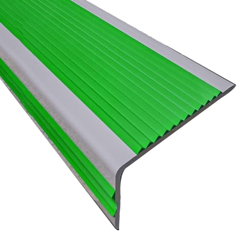 1000 cm Treppenkantenprofil, Selbstklebend PVC-Treppenkantenschutz, L-förmigeWinkelprofil Anti-rutsch Treppenkante für Holz, Vinyl und Fliesentreppen(Green,W6 x H3cm) von Generic