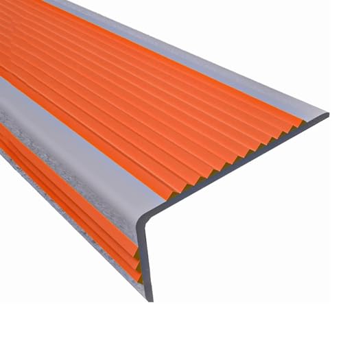 1000 cm Treppenkantenprofil, Selbstklebend PVC-Treppenkantenschutz, L-förmigeWinkelprofil Anti-rutsch Treppenkante für Holz, Vinyl und Fliesentreppen(Orange,W5 x H2.5cm) von Generic