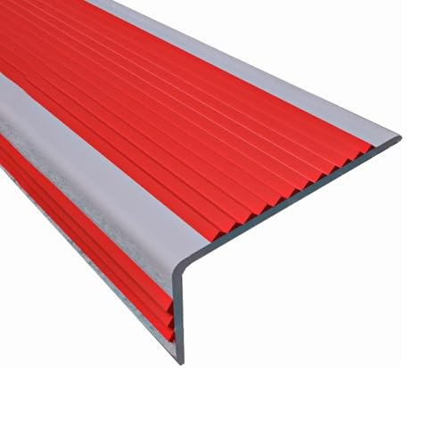 1000 cm Treppenkantenprofil, Selbstklebend PVC-Treppenkantenschutz, L-förmigeWinkelprofil Anti-rutsch Treppenkante für Holz, Vinyl und Fliesentreppen(Red,W5 x H2.5cm) von Generic