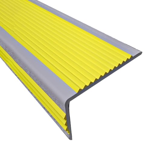 1000 cm Treppenkantenprofil, Selbstklebend PVC-Treppenkantenschutz, L-förmigeWinkelprofil Anti-rutsch Treppenkante für Holz, Vinyl und Fliesentreppen(Yellow,W5 x H2.5cm) von Generic