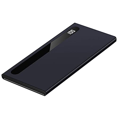 100000 mAh Power Bank Externer Akku mit hoher Kapazität, Tragbares, Ultra-Hochleistungs-LED-Digitaldisplay, Leistungsstarkes Externes USB-Ladegerät, Schnelles Aufladen,Chrom von Generic