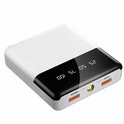 10000mAh Ultra Slim Tragbares Ladegerät Powerbank, USB High-Speed Compact Externer Akku, Weiß, 6000mAh von Generic