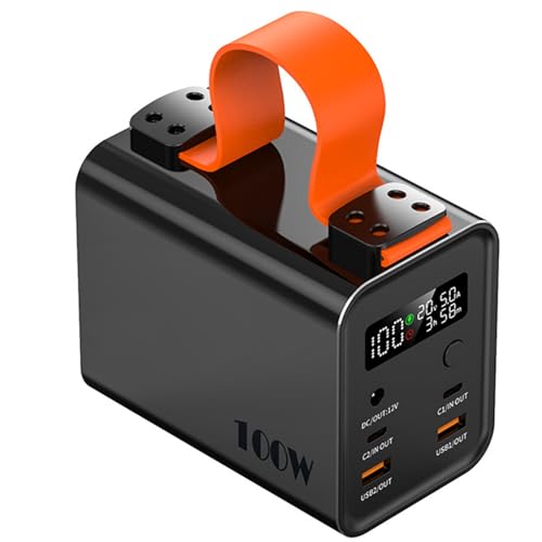 100W 60000mAh Power Bank Schnellladung 25W Typ C PD Notstromversorgung für Mobiltelefone und Tablets Powerbank, schwarz von Generic