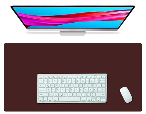 100x50cm Schreibtischunterlage aus Leder, Wasserfestes Mauspad fürs Büro, Rutschfeste Laptop-Schreibtischunterlage(Coffee,100x50cm) von Generic