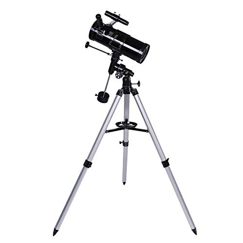 110 mm großer Reflektor für Anfänger und Erwachsene, 500-facher Monoskop-Weltraum-Astronomischer Reflektor mit höhenverstellbarem Aluminiumstativ, Schwarz von Generic