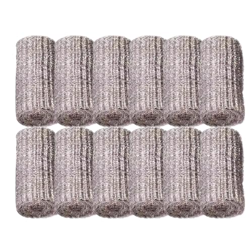 12 x Topfschwämme aus Stahlwolle - hochfeste Scheuerschwämme | vielseitiges Reinigungswerkzeug für Teller, Pfannen, Töpfe, Grills und Spülbecken in Ihrer Küche von Generic