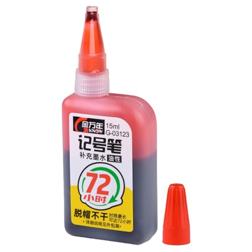 15 ml Permanentmarker Nachfülltinte - Farbstoff auf Flüssigkeitsbasis, durchlaufdes Düse | Super langlebige Tinte für Deep Hole Pen Nachfüllungen, wetterfeste Markierung für -Projekte und Holzbear 15 ml Permanentmarker Nachfülltinte - Farbstoff auf Flüssigkeitsbasis, durchlaufdes Düse | Super langlebige Tinte für Deep Hole Pen Nachfüllungen, wetterfeste Markierung für -Projekte und Holzbear von Generic