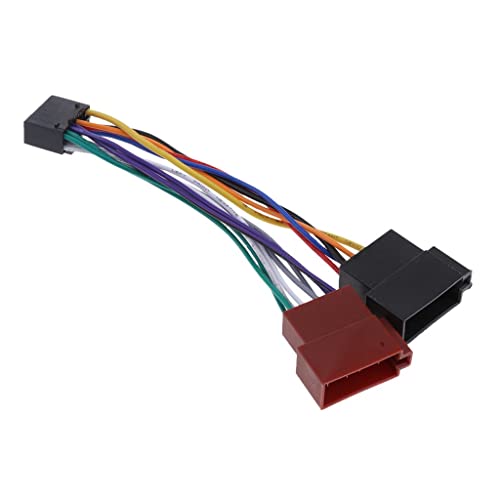 Generic 16 Pin ISO Stromkabelbaum Adapter Autoradio StromStromkabel für/EU Stecker - Schwarz und Rot - Kupfer, PVC - Flachband - ISO, 16-polig - Kabelbaumadapter - Kabelbaum - Stromkabel von Generic