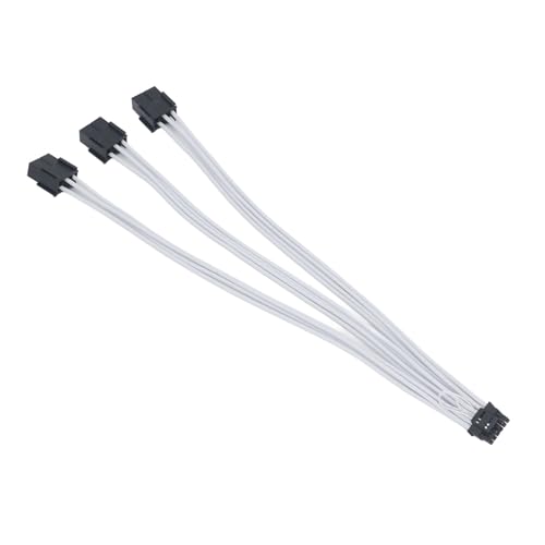 16-poliges auf 3 X 8-poliges PCIE-Kabel, Gute Leitfähigkeit, 90 Grad, 16-polige GPU-Verlängerung, Plug-and-Play-Nylon, Leicht zu Biegen, 3090TI (White) von Generic