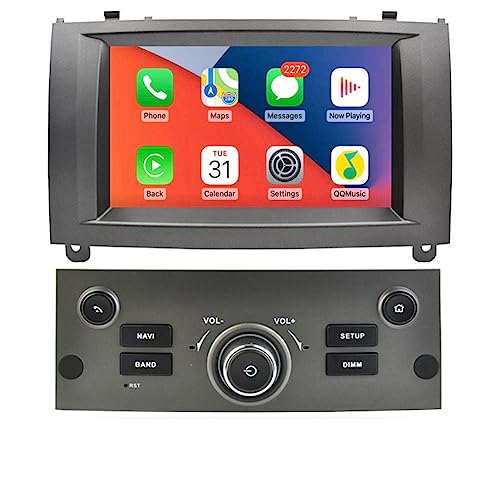 17,8 cm (7 Zoll) Android 12 Autoradio Stereo für Peugeot 407 1 2004–2011 Multimedia-Video-Player, Haupteinheit, GPS, Navi, WiFi, 4G, Bluetooth, Carplay, 8 Kern, silberfarben von Generic