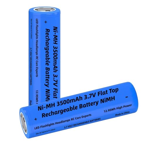 2 Packung 3,7V NiMH Akkus Wiederaufladbarer 3500mAh, NI-MH Flache Oberseite Batterie für Taschenlampe, Kamera, Türklingel, Mit Batterieschutzbox, Größe:18mm * 65mm / 0,7inch * 2,55inch 2 Packung 3,7V NiMH Akkus Wiederaufladbarer 3500mAh, NI-MH Flache Oberseite Batterie für Taschenlampe, Kamera, Türklingel, Mit Batterieschutzbox, Größe:18mm * 65mm / 0,7inch * 2,55inch von Generic