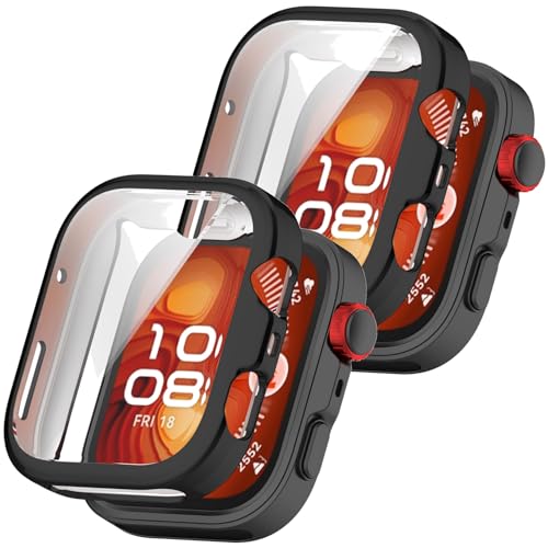 2 Stück Schutzhülle Hülle Kompatibel für Huawei Watch Fit 4,Flexibles TPU Displayschutz Cover, Ultradünne Kratzfest Schutz Gehäuse,Rundum Kratzfest Abdeckung mit Huawei Watch Fit 4 (Schwarz+Schwarz) von Generic