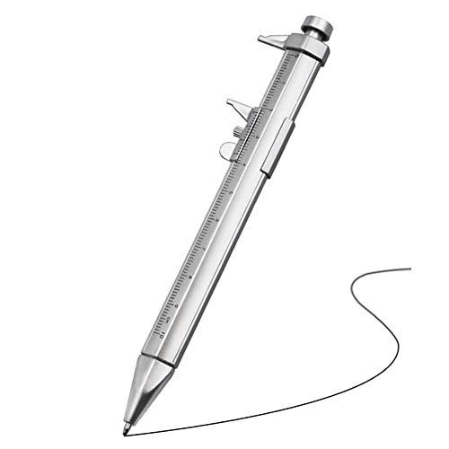 2-in-1-Kugelschreiber mit Messschieber, präziser Messbereich 0–100 mm, Schreibwaren, tragbare Werkzeuge, Spitzen-Design, Kunststoff, Schreibwaren, Geschenke für Kinder von Generic
